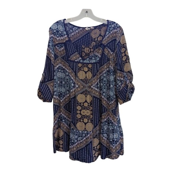 Roxy Lucky Blue bohemian mini dress, size Large, GUC - Picture 3 of 8